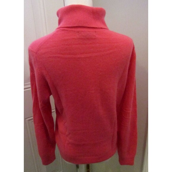 Landsend Turtleneck Sweater 100% Cashmere Coral Retail $199 Size M - Picture 4 of 7